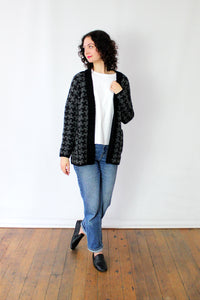 Boucle Houndstooth Cardigan