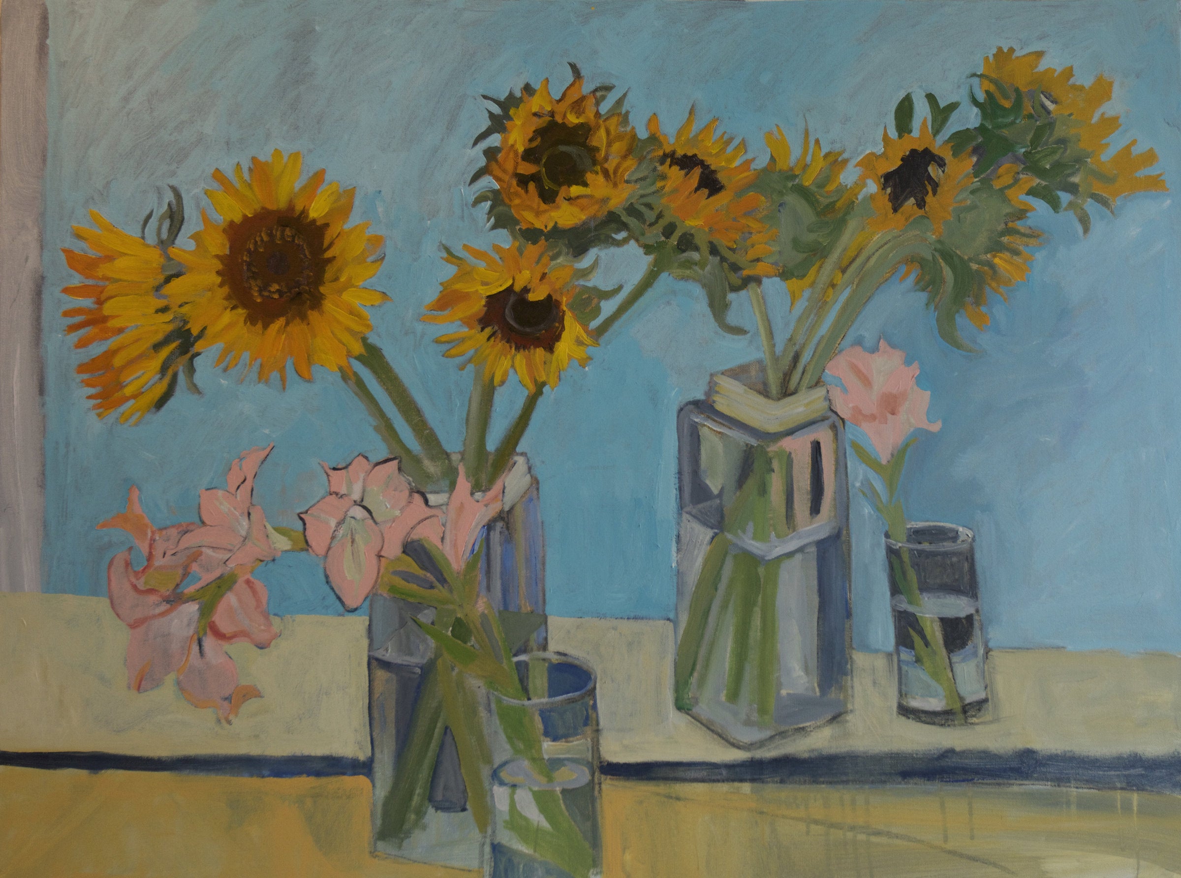 Sunflowers and Gladiola