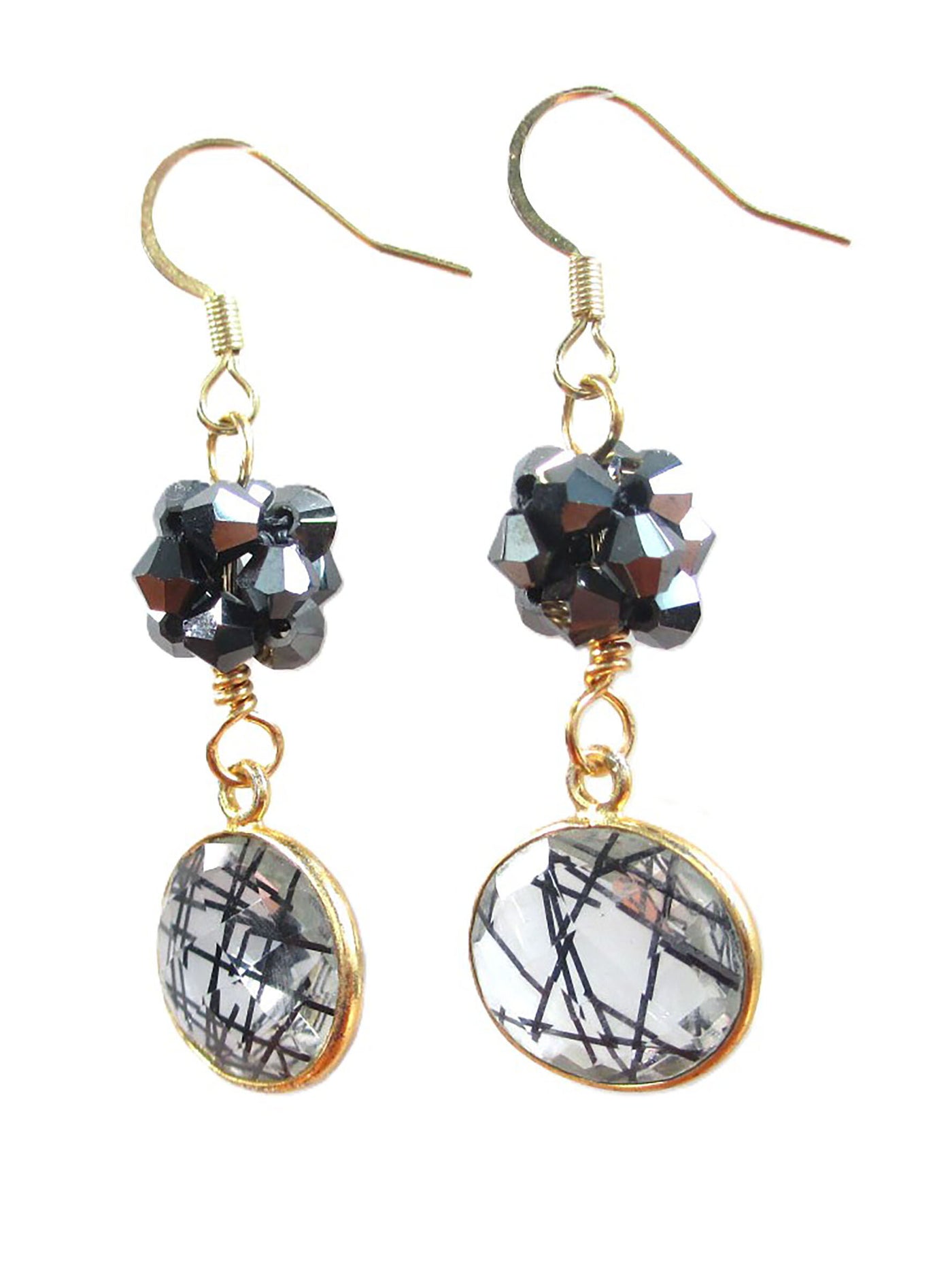 Rutilated Quartz Dangle Earrings