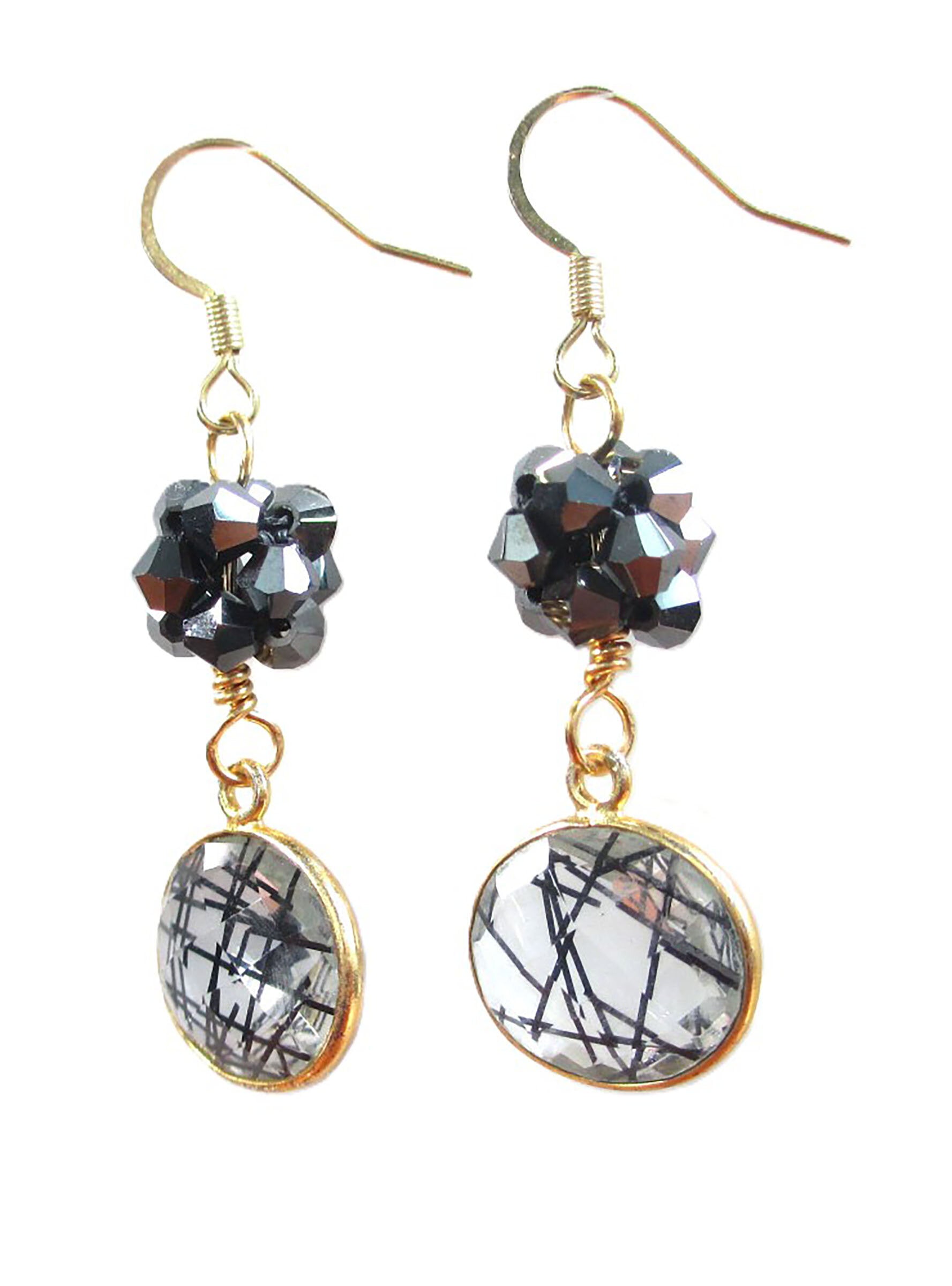 Rutilated Quartz Dangle Earrings