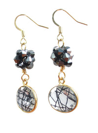 Rutilated Quartz Dangle Earrings