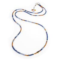 Sapphire, Tanzanite and Hessonite Necklace/Wrapped Bracelet