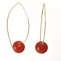 Carnelian on Wire Earrings