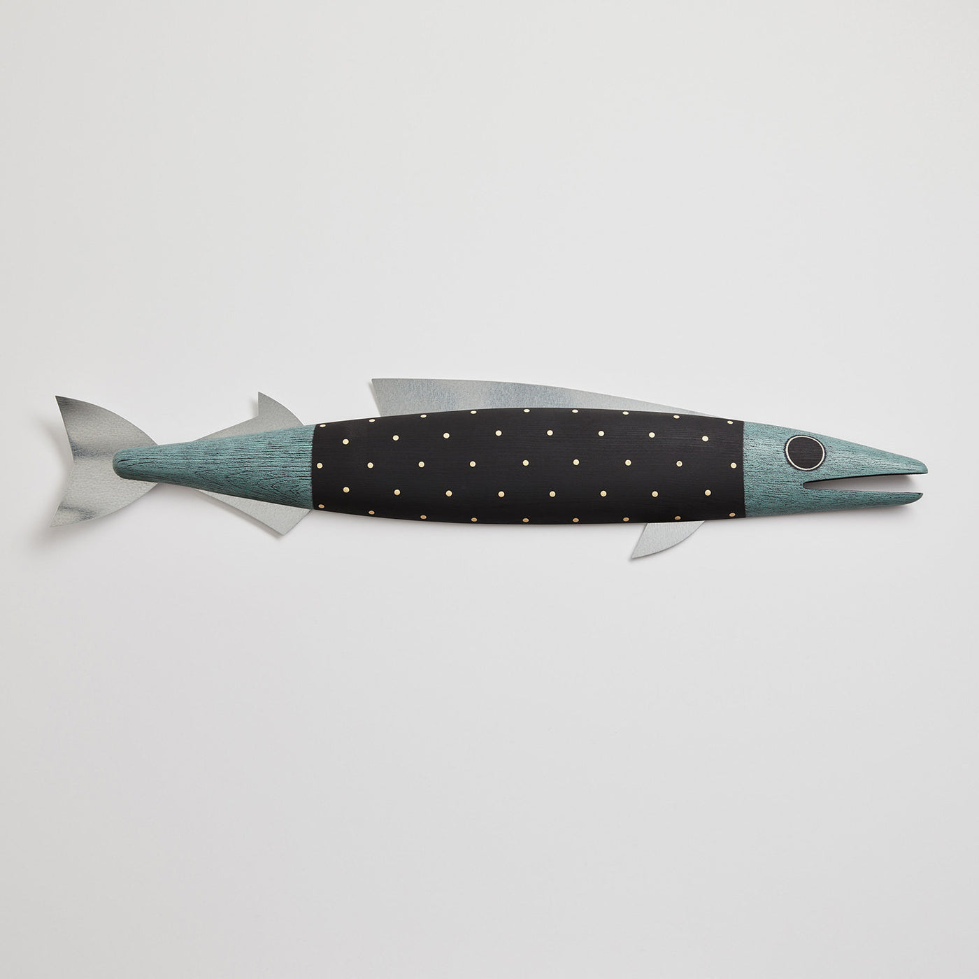 Large Fish with Fins in Black White Dots