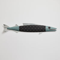 Large Fish with Fins in Black White Dots