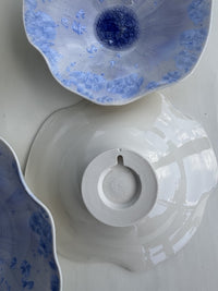 Carved Rim Crystalline Wall Bowls, Set of Four
