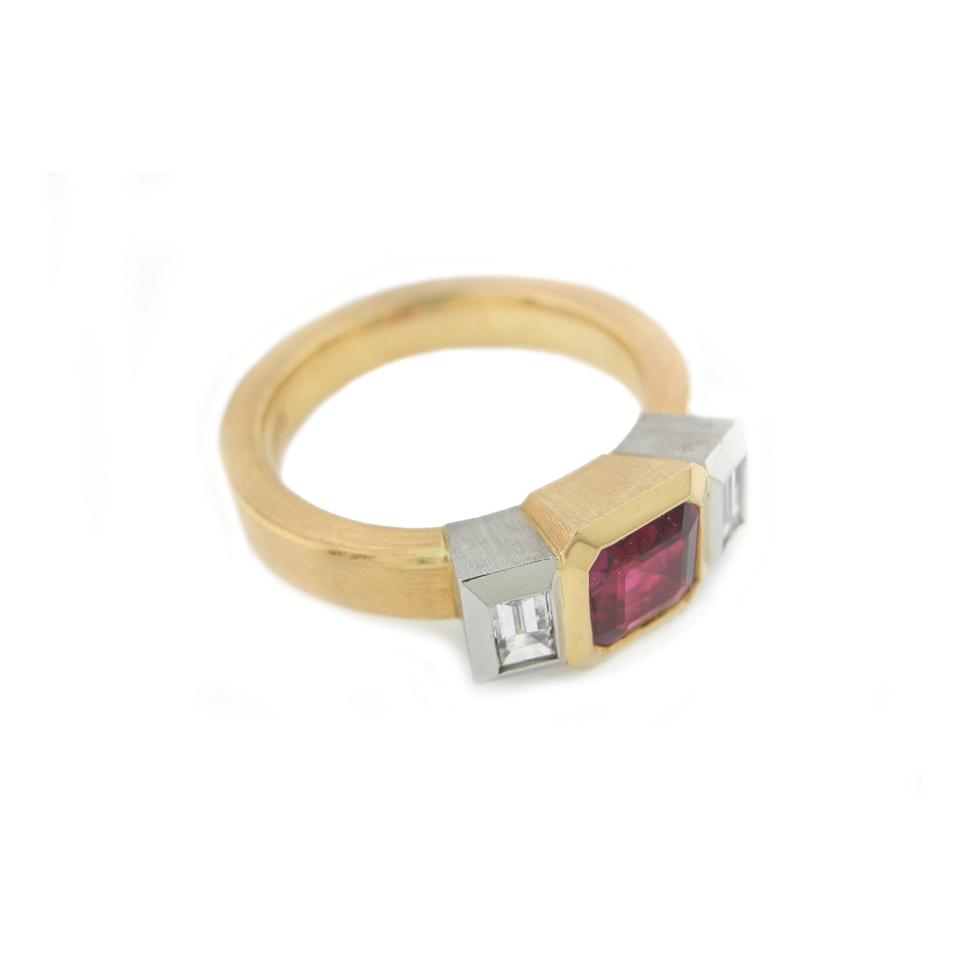 Ruby Oblique Fine Engagement Ring
