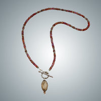 Mauve Garnet, Topaz & Silver Necklace