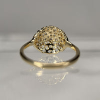 Honeycomb lace ring, round, back view