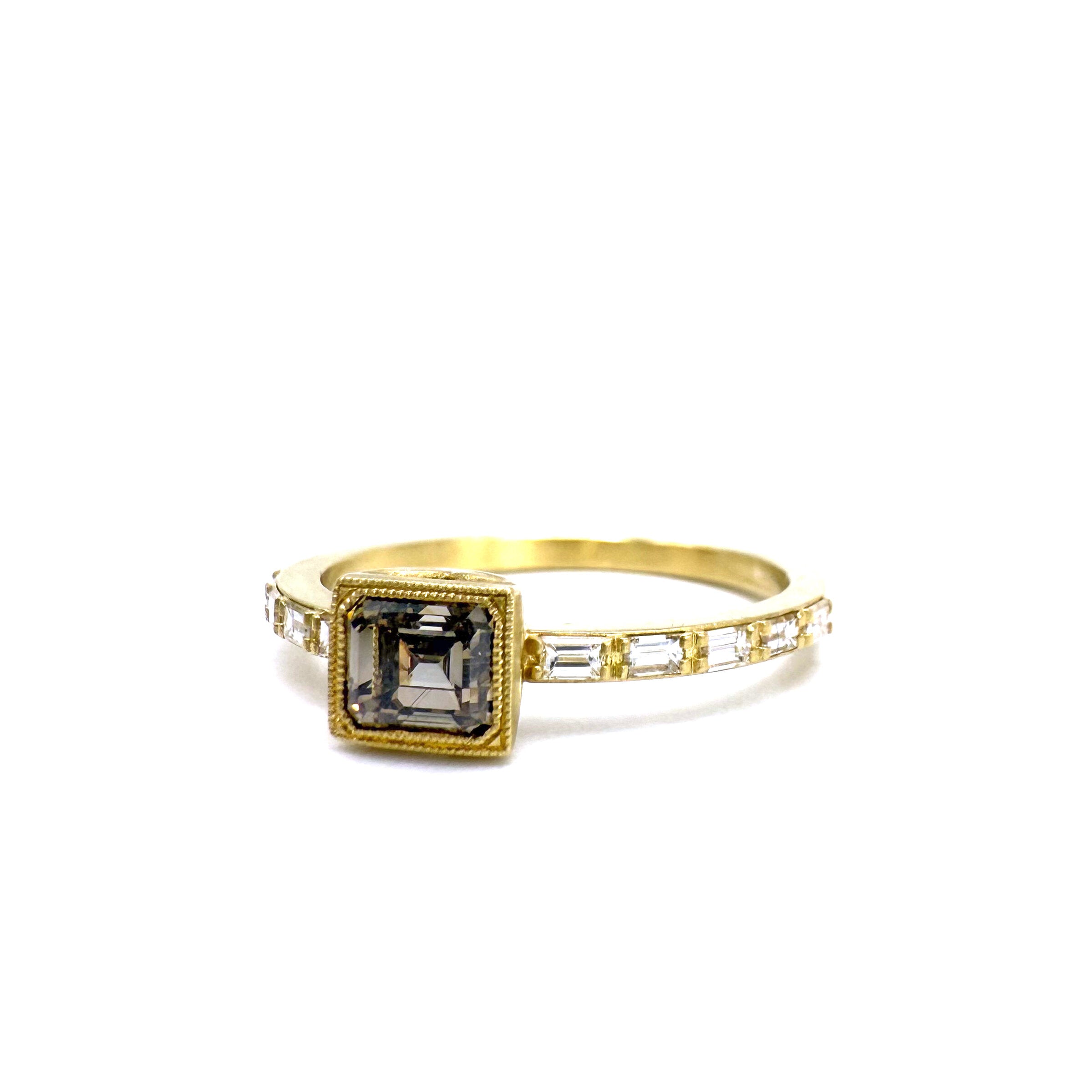 Champagne Diamond West Side Ring