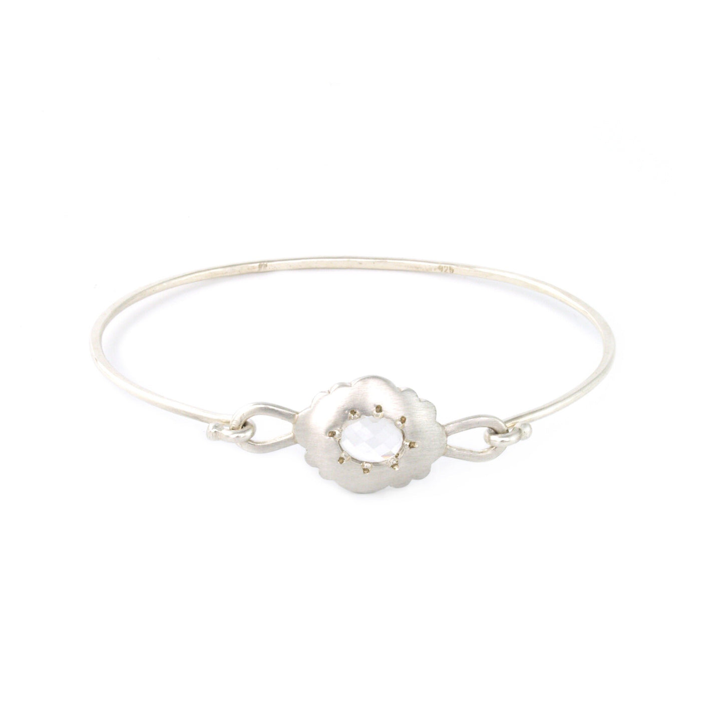 Scallop Oval Bracelet with Arkansas Quartz