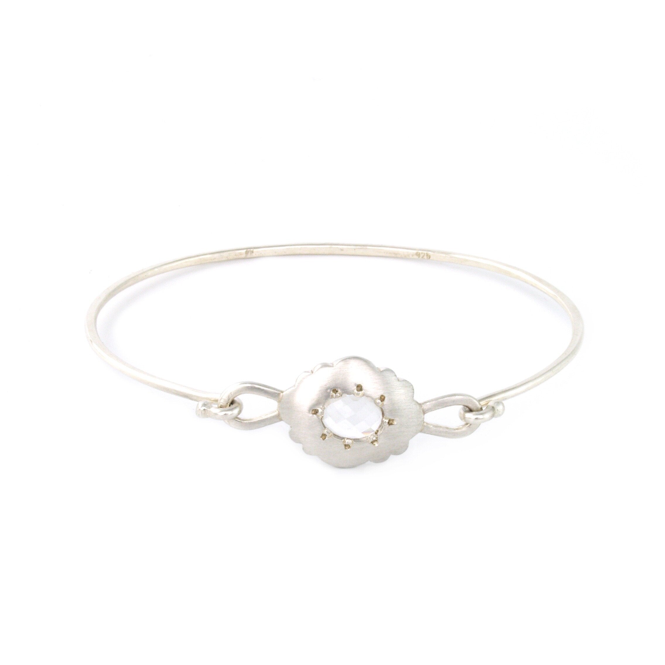 Scallop Oval Bracelet with Arkansas Quartz