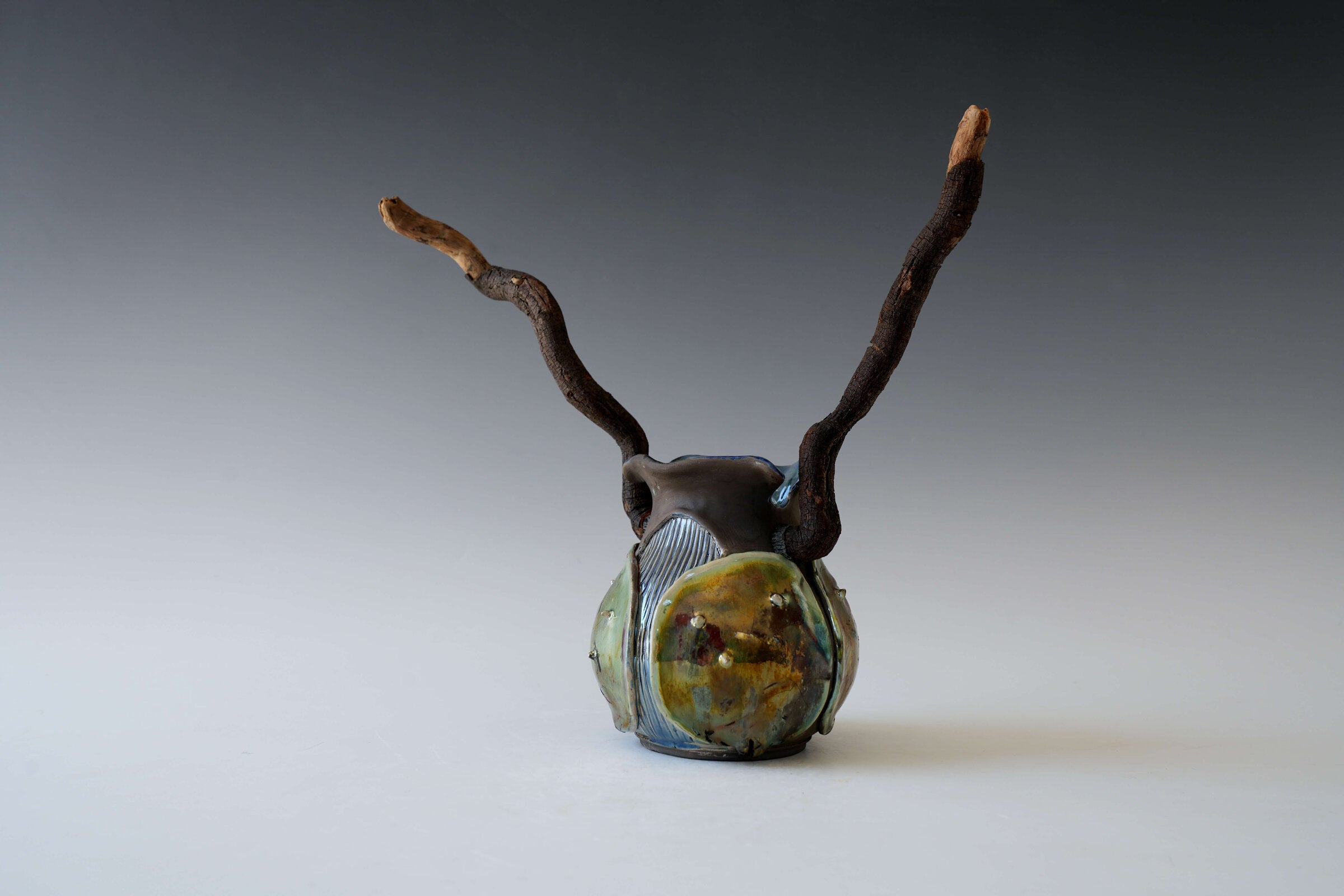 Smoked Shell Magic Forest Porcelain Vessel