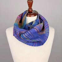 Pleated Silk Loop Scarf
