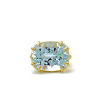 Cushion-Cut Aquamarine Aqueduct Ring