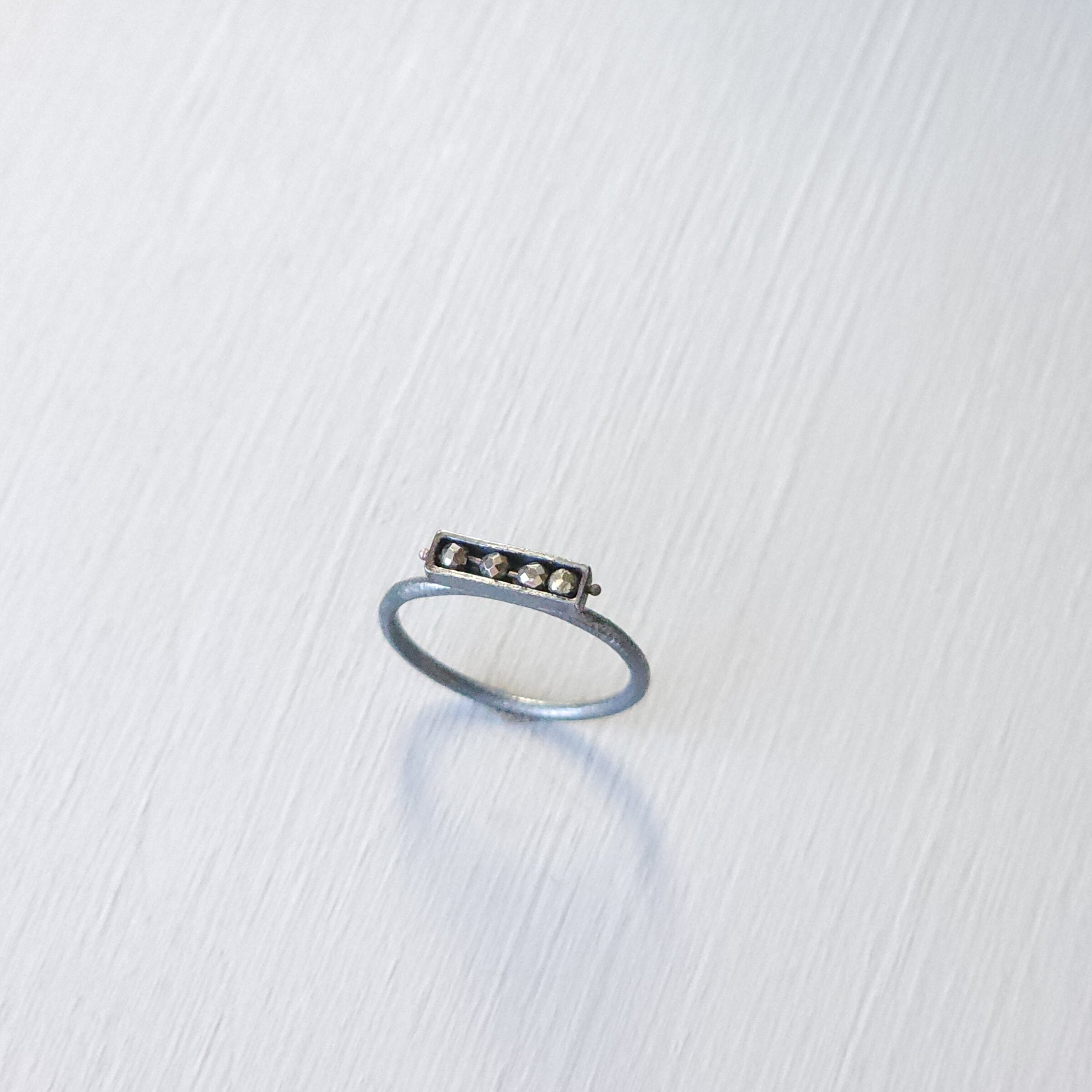 Horizontal Four Stone Segment Stacking Ring