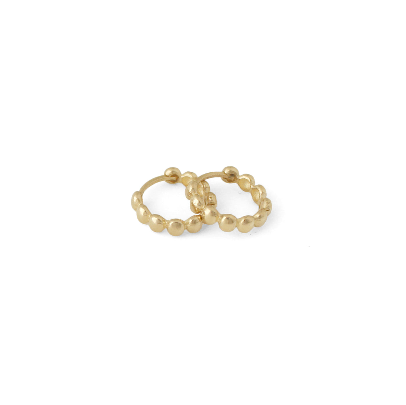 Gold Beaded Huggie Earrings