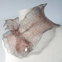 Dramatic Sculpted Knit Collar with Pin