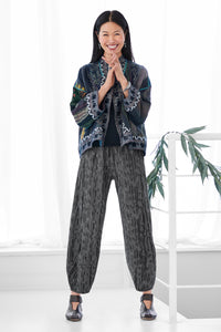 black, shown with the textured lantern pant by lisa bayne and the dillon shoe by cydwoq