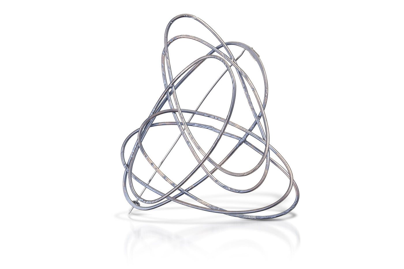 shown in oxidized silver