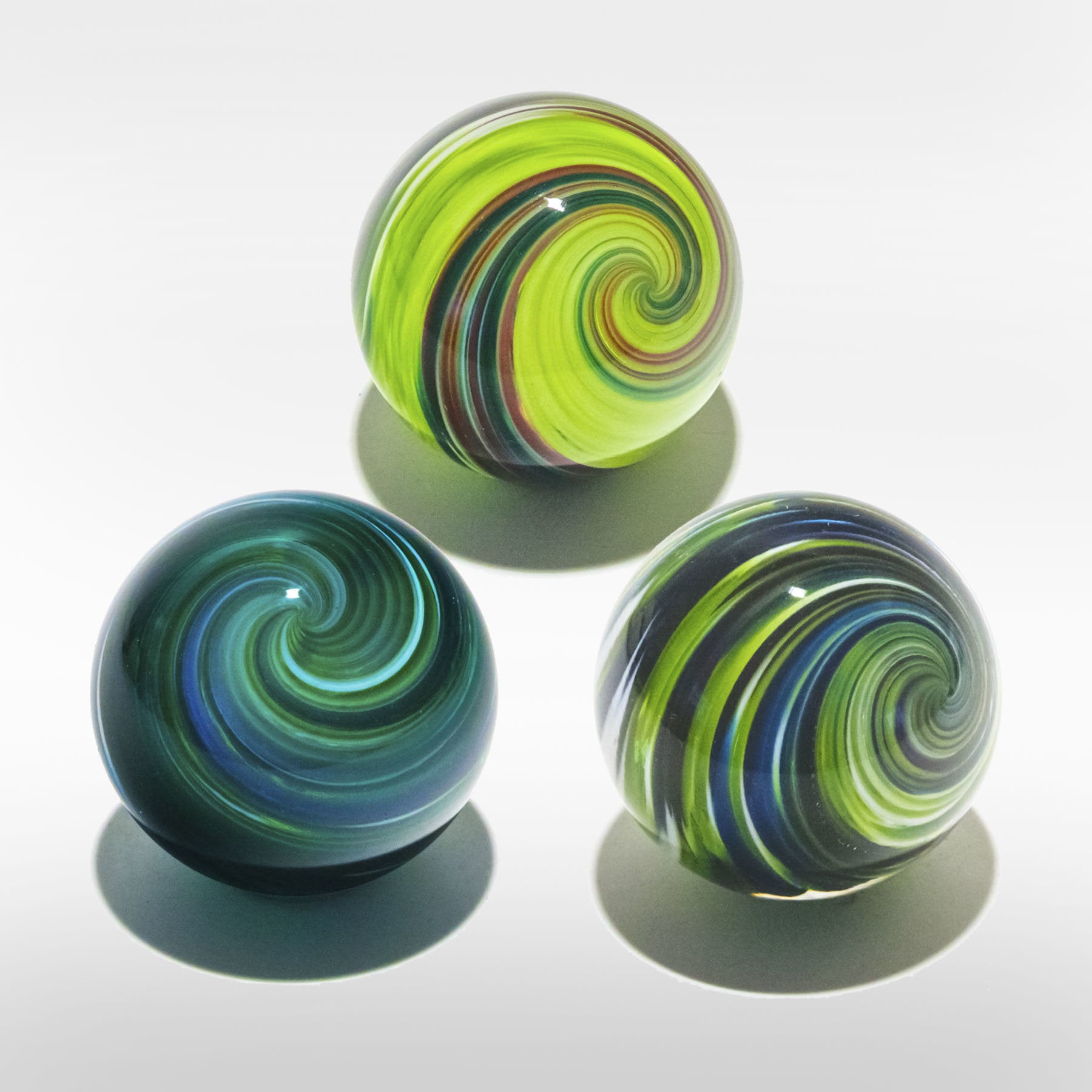 clockwise from top: lime turquoise cranberry, cool lime, ocean