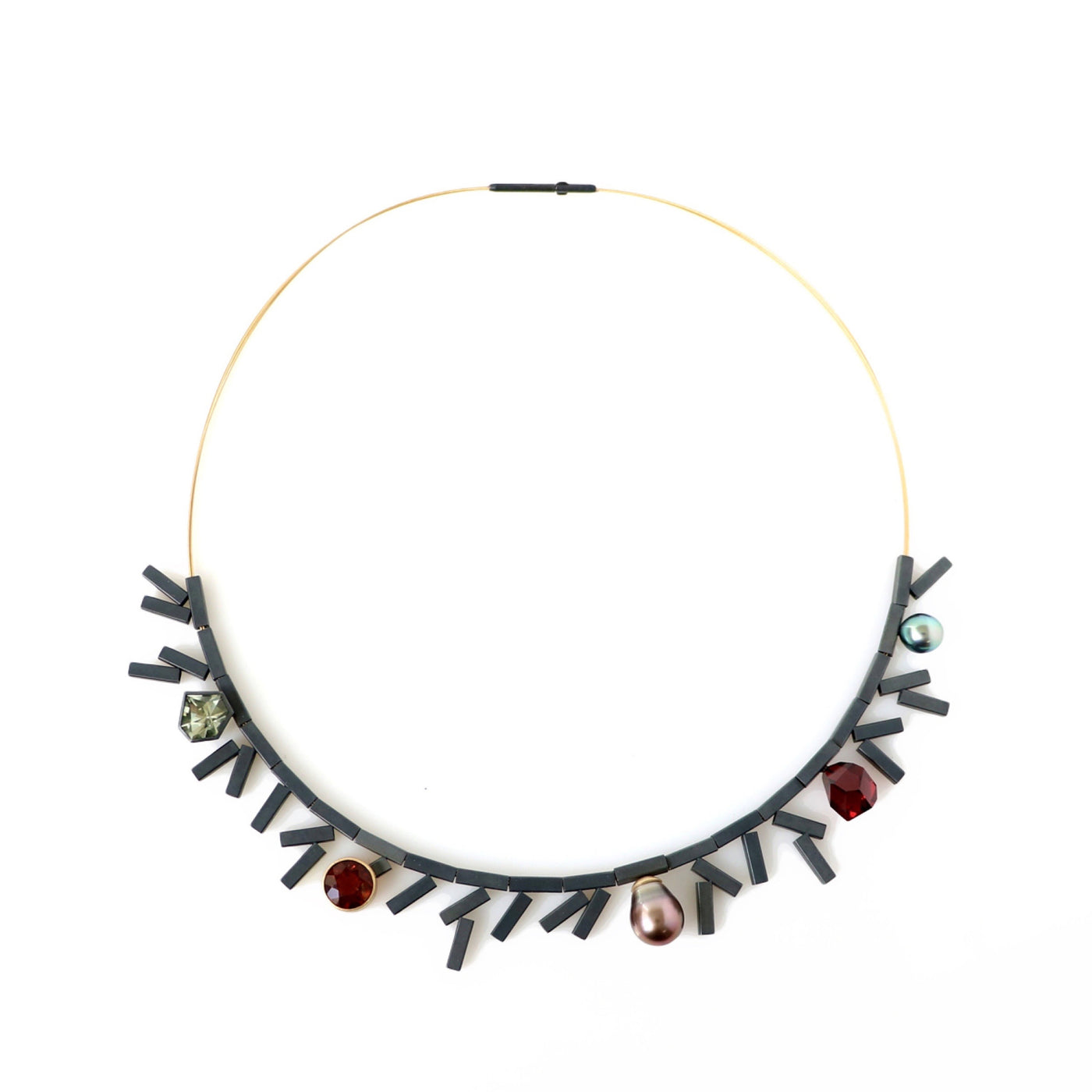 Garnet Tube Necklace