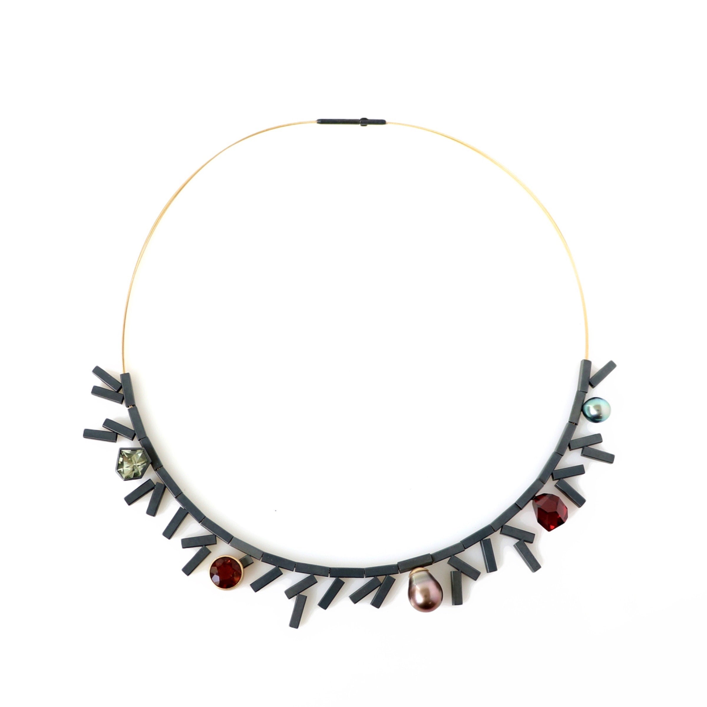 Garnet Tube Necklace