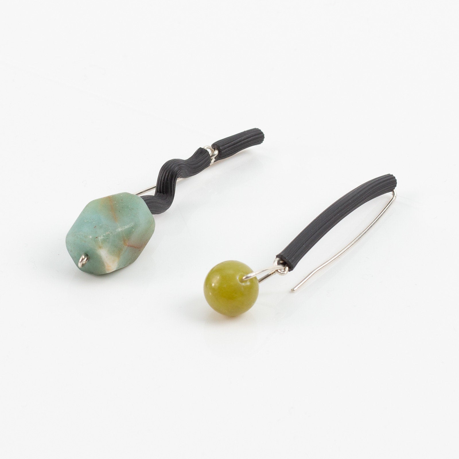 Agate and Lemon Jade Earrings