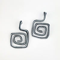 Spiral Square Stud Earrings