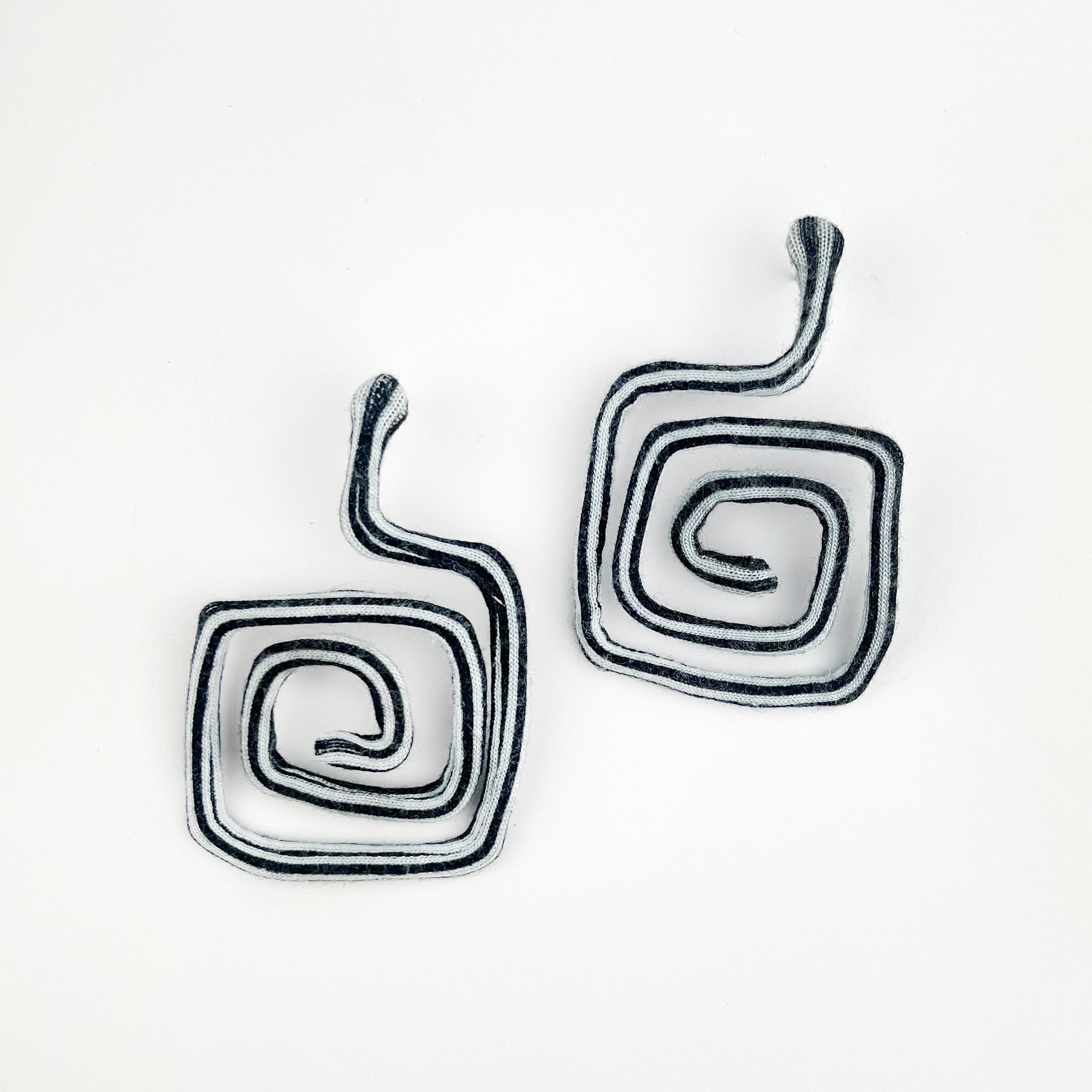 Spiral Square Stud Earrings