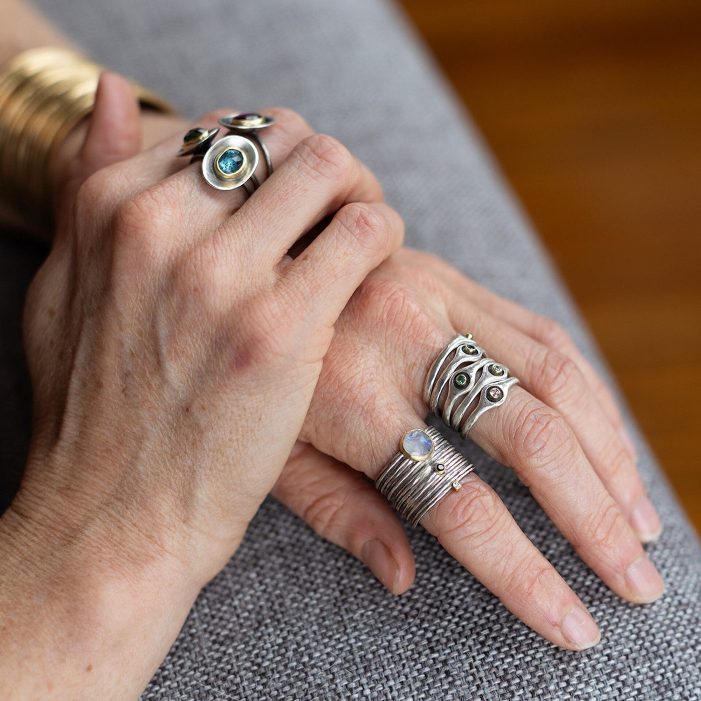 Mixed Metals Ribbed Band
