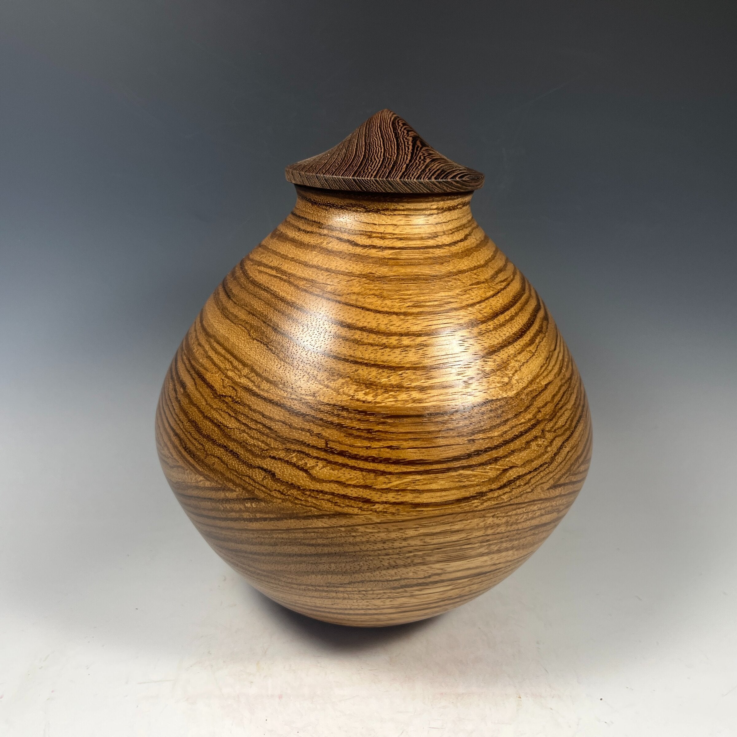 Zebrawood Vessel with Wenge Top