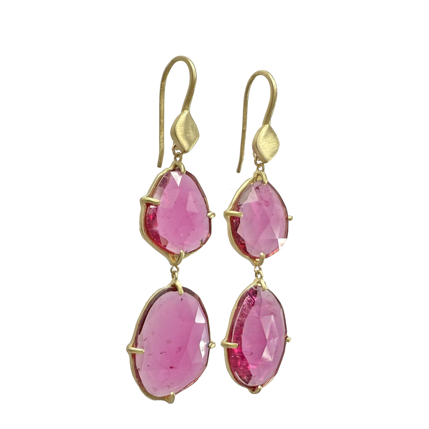 Rubellite Tourmaline Azores Cascade Earrings