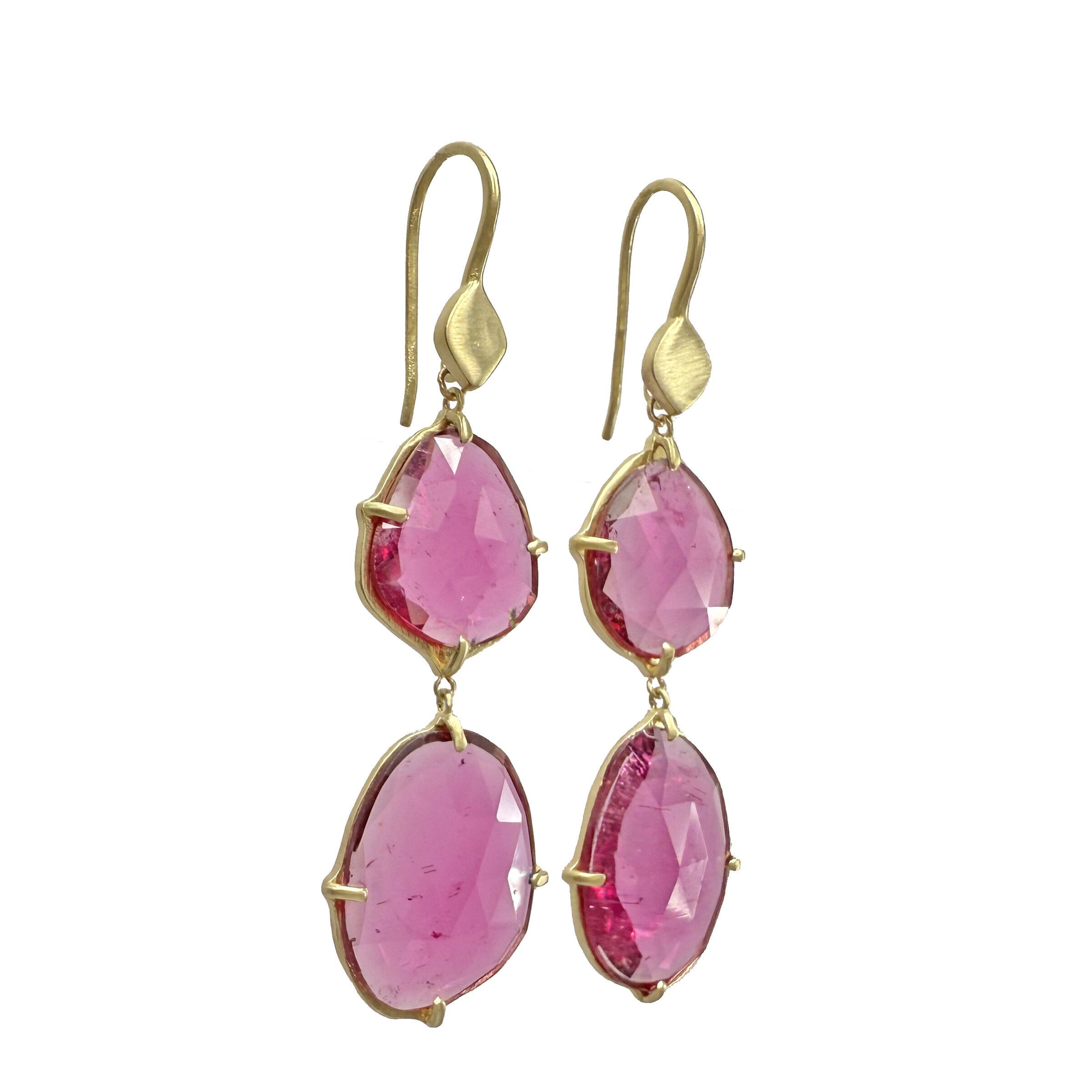 Rubellite Tourmaline Azores Cascade Earrings