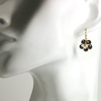 Black Tie Flower Earrings