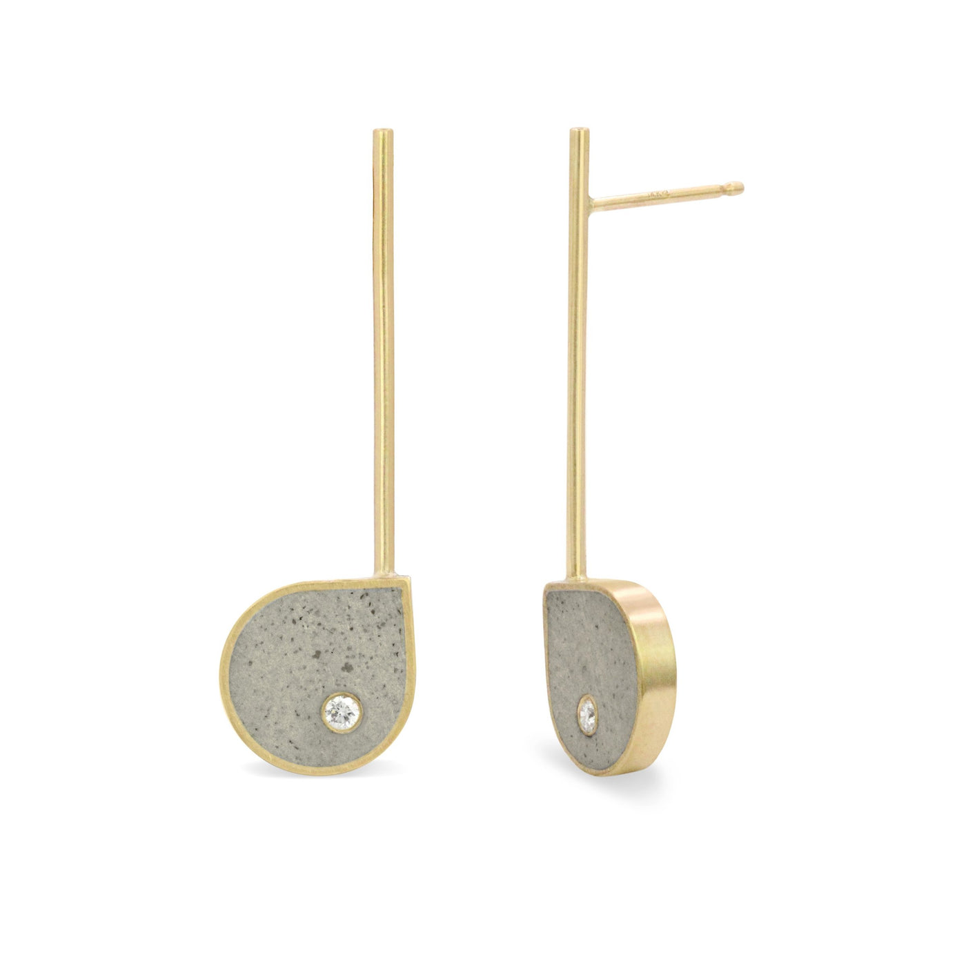 14k Yellow Gold with Gray Concrete