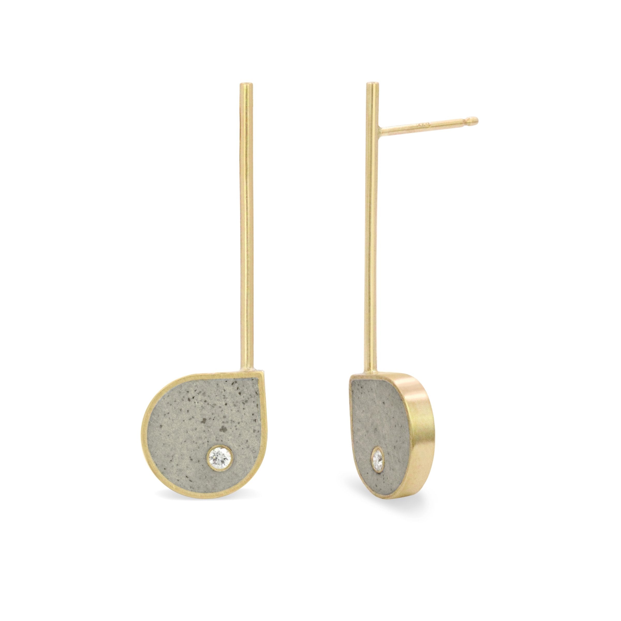14k Yellow Gold with Gray Concrete