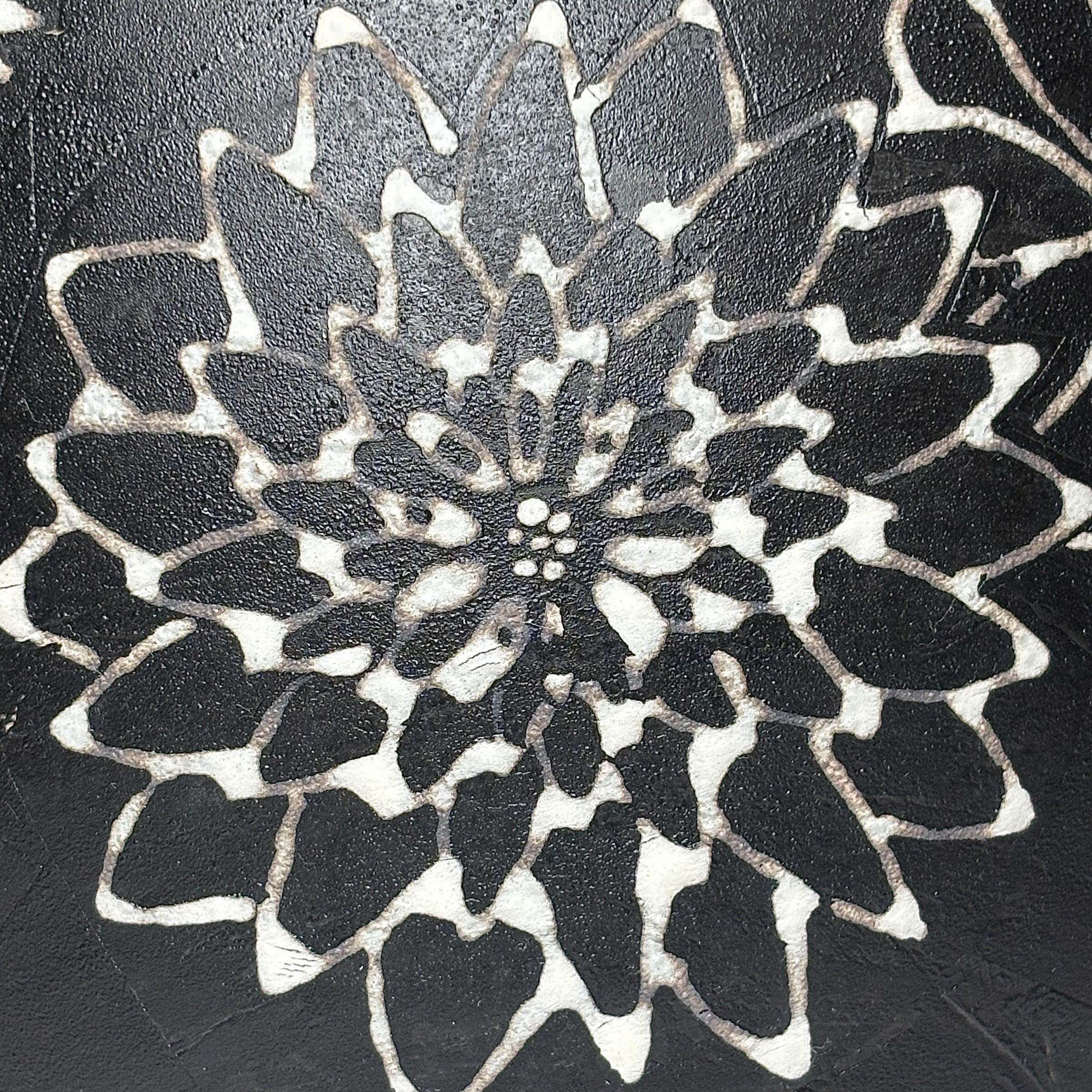 Black Floral Serving Bowl