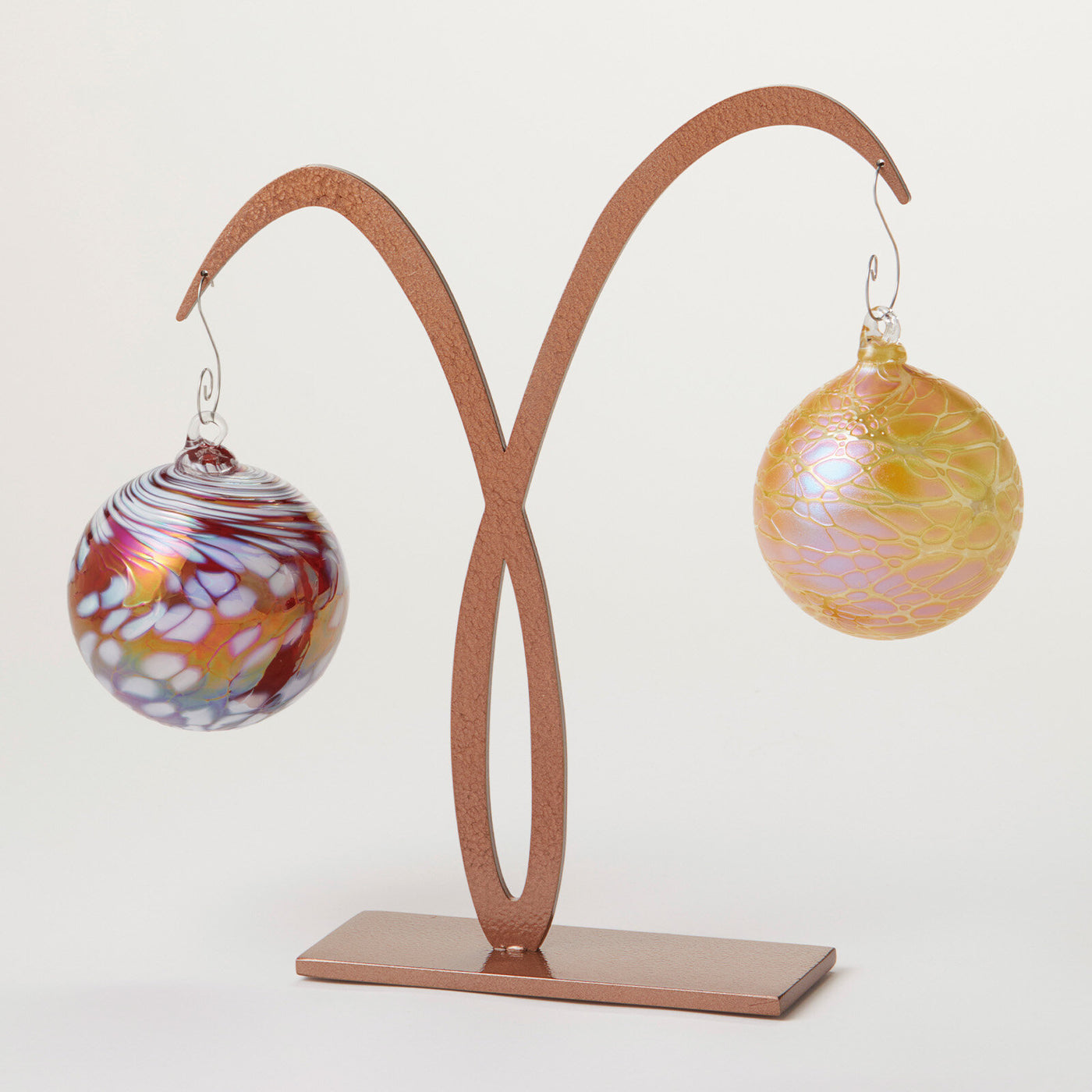 Hammered Copper Crane Ornament Stand