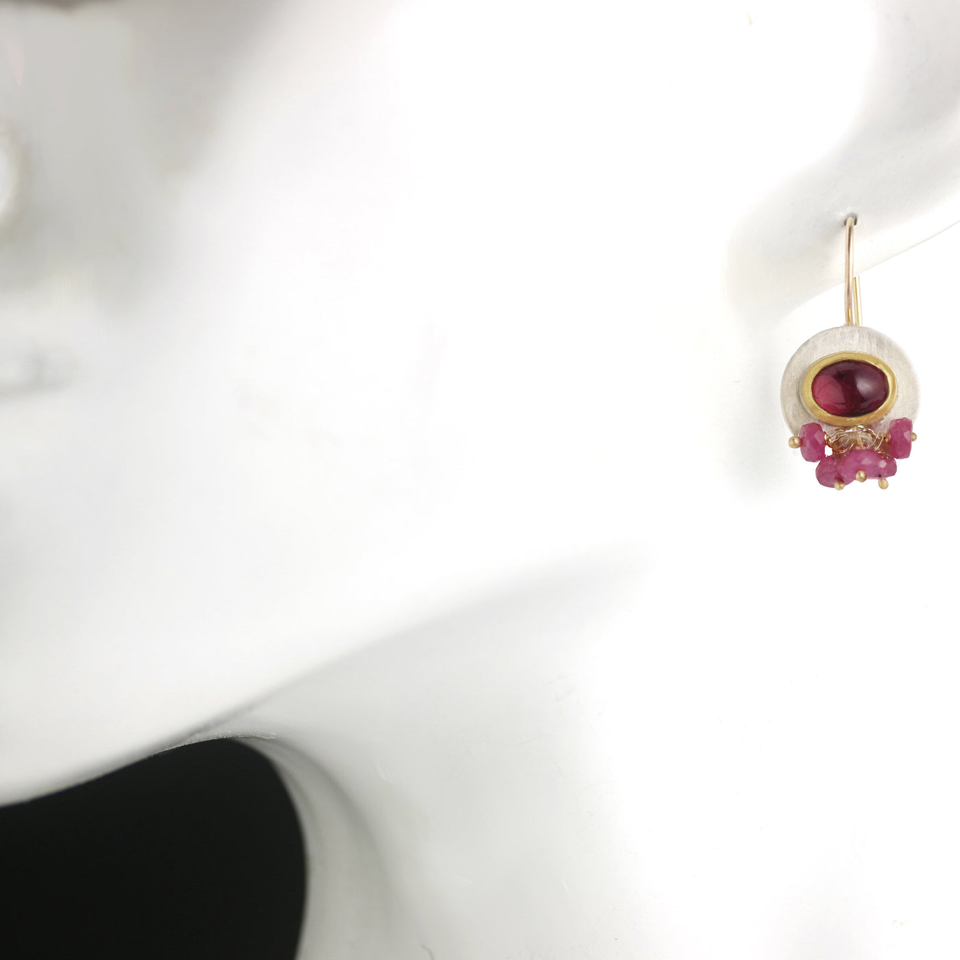Rhodolite Garnet & Pink Sapphire Clusters Earrings