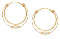 Large Stone Hoop Earrings