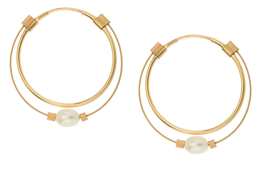 Large Stone Hoop Earrings
