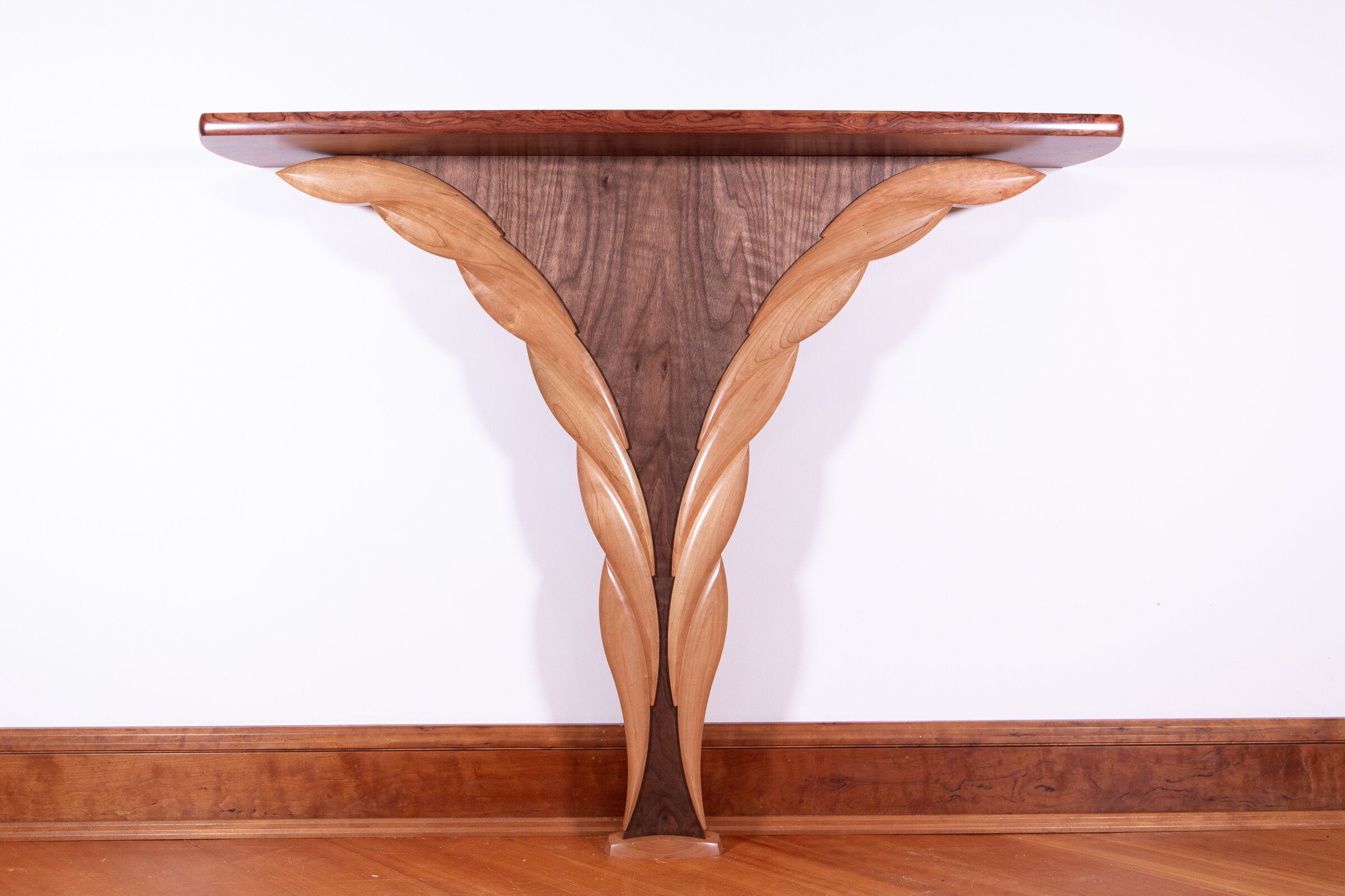 Walnut and Bubinga Wings Hall Table