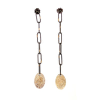 Dangly Chain & Gold Dust Disc Earrings