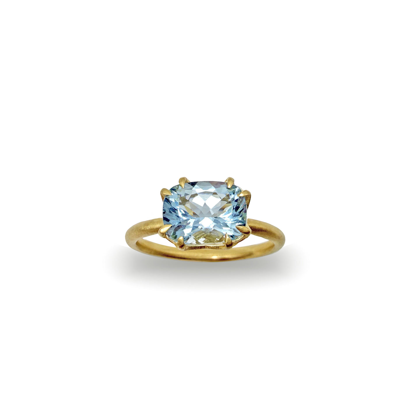 Cushion-Cut Aquamarine Aqueduct Ring II