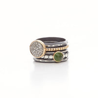 Stacking Ring Set with green serpentine