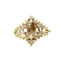Rustic Diamond Dahlia Ring