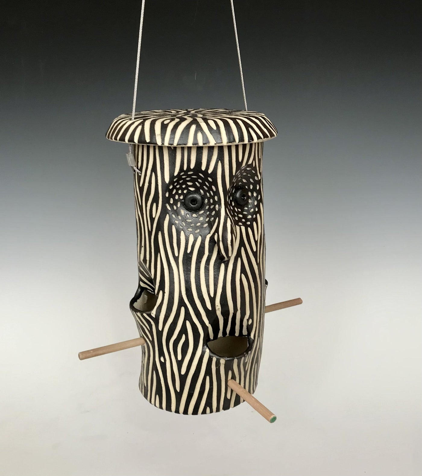 Woodgrain Owl Bird Feeder