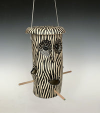 Woodgrain Owl Bird Feeder