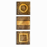 Bronze and Gold Circle Line Square Metallic Wall Square Set